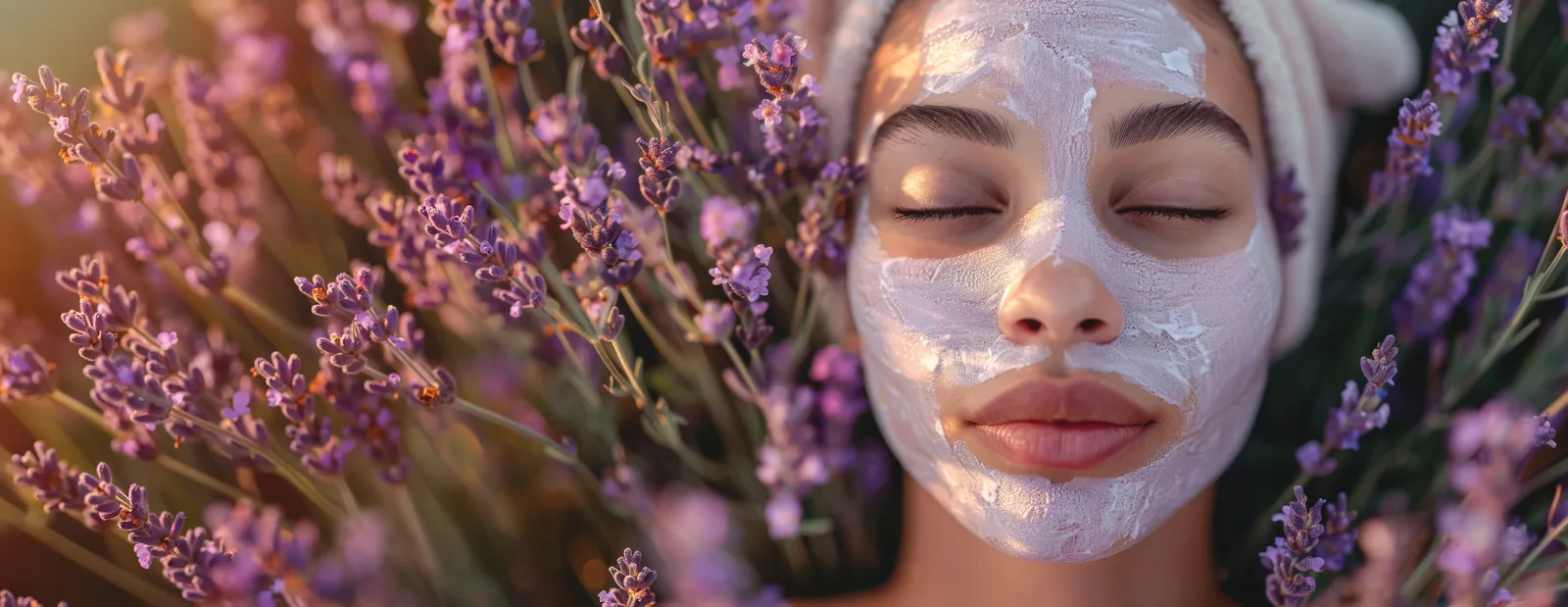 Wellness-Kosmetik — Gesichtsmaske mit Lavendel