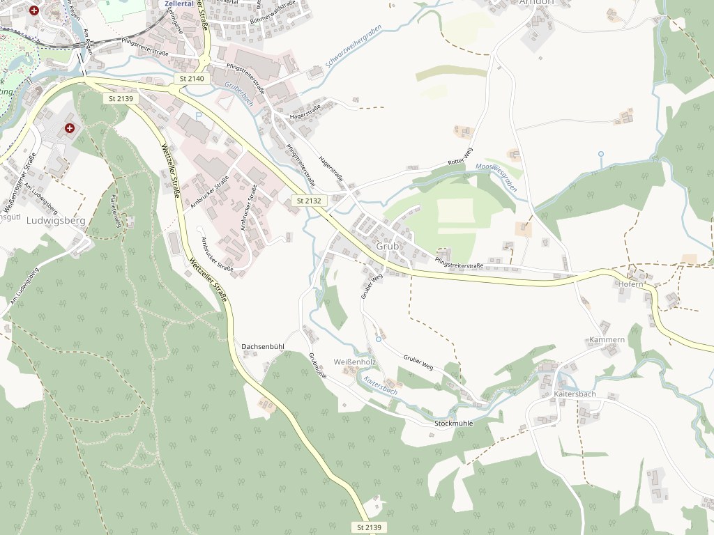 Karte: Mühlenweg 4, 93444 Bad Kötzting — © OpenStreetMap-Mitwirkende
